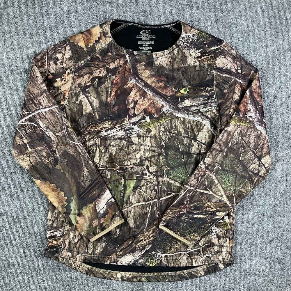 Mossy Oak Pullover Mens M Camo Crewneck Long Sleeve Fleece Hunting Outdoor‎